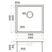 Omoikiri Tadzava 44-U/I Ultra 15 IN (нержавеющая сталь) Image #2