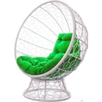 M-Group Кокос на подставке 11590104 (белый ротанг/зеленая подушка) Image #1