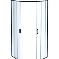 Aquatek 80x200 AQ ARI RO 08020BL (черный/прозрачное стекло) Image #2