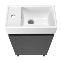 Wellsee Тумба под умывальник 3 в 1 WC Area 221802006 (тумба/матовый темно-серый, раковина/глянцевый белый, ножки/матовый черный) Image #3