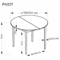 Halmar Pivot 102-142/102/75 (кашемир/натуральный) Image #9