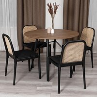 TetChair Freya дерево вяз/ротанг (черный/черный лен) Image #11