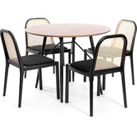 TetChair Freya дерево вяз/ротанг (черный/черный лен) Image #10