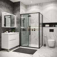 Grossman Cosmo 100x100x195 120.K33.02.1010.21.02 (черный матовый/стекло шиншилла) Image #6