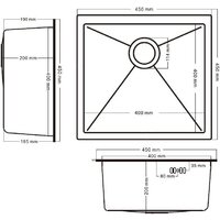 Schtoff Undermount Best Decor Black 4545 + коландер KR-1 BLACK+ дозатор SD-1 BLACK Image #5
