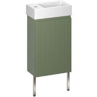 Wellsee Тумба под умывальник 3 в 1 WC Area 221805004 (тумба/матовый зеленый, раковина/глянцевый белый, ножки/нержавеющая сталь) Image #1