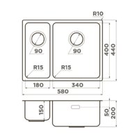 Omoikiri Tadzava 58-2-U/I-IN Ultra 15 IN-R (нержавеющая сталь) Image #2