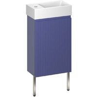 Wellsee Тумба под умывальник 3 в 1 WC Area 221804004 (тумба/матовый синий, раковина/глянцевый белый, ножки/нержавеющая сталь)