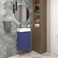 Wellsee Тумба под умывальник 3 в 1 WC Area 221804004 (тумба/матовый синий, раковина/глянцевый белый, ножки/нержавеющая сталь) Image #7