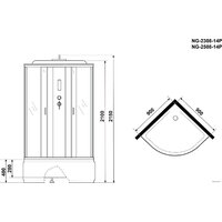 Niagara NG-2308-14P 90x90x215 (матовое стекло) Image #4