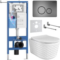 Roxen Vine Tornado в комплекте с инсталляцией StounFix Dual Fresh 6 в 1 979020 (кнопка: оружейная сталь/металл)