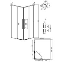 Grossman Galaxy 110x90x195 300.K33.01.1190.42.00 (графит сатин/прозрачное стекло) Image #11