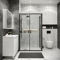 Grossman Cosmo 140x90x195 120.K33.02.1490.21.00 (черный матовый/стекло прозрачное) Image #7