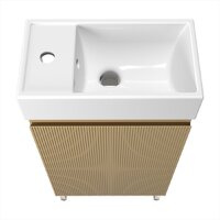 Wellsee Тумба под умывальник 3 в 1 WC Area 221803004 (тумба/матовый бежевый, раковина/глянцевый белый, ножки/нержавеющая сталь) Image #3