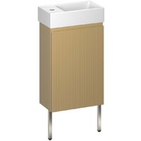 Wellsee Тумба под умывальник 3 в 1 WC Area 221803004 (тумба/матовый бежевый, раковина/глянцевый белый, ножки/нержавеющая сталь)