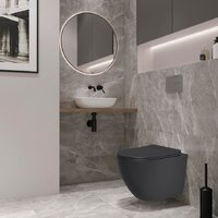 Lauter Augsburg с жестким сиденьем Soft Close 21109EC (черный матовый, скрытое крепление) Image #3