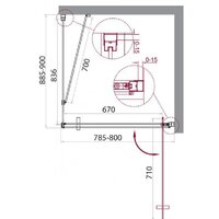 BelBagno MARMI-AH-1-80/90-C-Cr (прозрачное стекло) Image #2