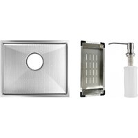 Schtoff Undermount Best Decor Silver 5545 + коландер K-1 BLACK + дозатор SD-1 SILVER