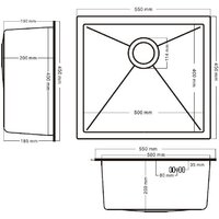 Schtoff Undermount Best Decor Silver 5545 + коландер K-1 BLACK + дозатор SD-1 SILVER Image #5