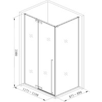 Aquanet Ideal 120x90мм AE-AXC92MB-S-B (прозрачный/черный матовый) Image #3