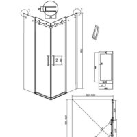 Grossman Classic 100x100x195 300.K33.04.1010.21.10 (черный матовый/тонированное стекло) Image #21