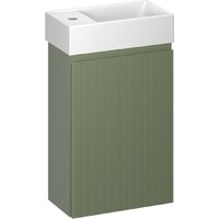 Wellsee Тумба под умывальник 2 в 1 WC Area 221805002 (тумба/матовый зеленый, раковина/глянцевый белый, без ножек)