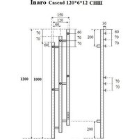 Маргроид Ferrum Inaro 3 Cascade СНШ 120*6*12 Черный матовый, скрытого монтажа, таймер справа Image #2