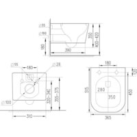Roxen Cube bidet в комплекте с инсталляцией StounFix Dual Fresh 6 в 1 968472 (кнопка: брашированное золото) Image #11
