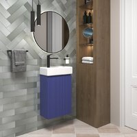 Wellsee Тумба под умывальник 2 в 1 WC Area 221804002 (тумба/матовый синий, раковина/глянцевый белый, без ножек) Image #7