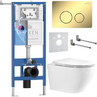 Roxen Antares Tornado Long в комплекте с инсталляцией StounFix Dual Fresh 6 в 1 868449 (кнопка: золото глянцевая) Image #1