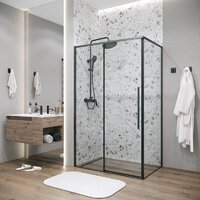 Grossman Galaxy 100x90x195 120.K33.01.1090.21.00 (черный матовый/прозрачное стекло) Image #6