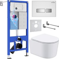 Roxen Simple Compact в комплекте с инсталляцией StounFix Dual Fresh 6 в 1 964407 (кнопка: белое стекло) Image #1