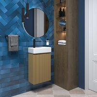 Wellsee Тумба под умывальник 2 в 1 WC Area 221803002 (тумба/матовый бежевый, раковина/глянцевый белый, без ножек) Image #7