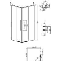 Grossman Galaxy 70x70x195 300.K33.01.7070.21.10 (черный матовый/тонированное стекло) Image #11