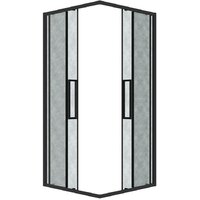 Grossman Cosmo 90x90x195 300.K33.02.9090.21.02 (черный матовый/шиншилла стекло) Image #2