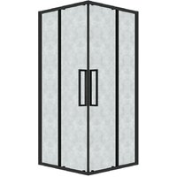 Grossman Cosmo 90x90x195 300.K33.02.9090.21.02 (черный матовый/шиншилла стекло) Image #1