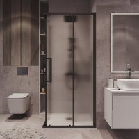 Grossman Cosmo 90x90x195 300.K33.02.9090.21.02 (черный матовый/шиншилла стекло) Image #8