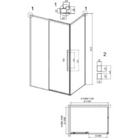 Grossman Galaxy 110х100х195 120.K33.01.1110.21.00 (черный матовый/прозрачное стекло) Image #10