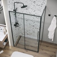 Grossman Galaxy 110х100х195 120.K33.01.1110.21.00 (черный матовый/прозрачное стекло) Image #9