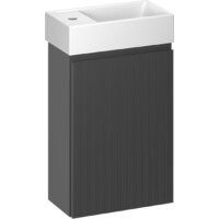 Wellsee Тумба под умывальник 2 в 1 WC Area 221802002 (тумба/матовый темно-серый, раковина/глянцевый белый, без ножек)