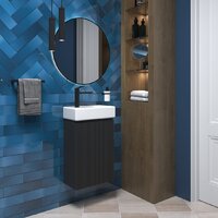 Wellsee Тумба под умывальник 2 в 1 WC Area 221802002 (тумба/матовый темно-серый, раковина/глянцевый белый, без ножек) Image #7