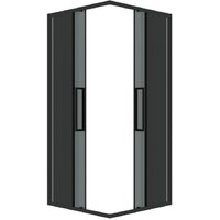 Grossman Cosmo 90x90x195 300.K33.02.9090.21.10 (черный матовый/тонированное стекло) Image #2