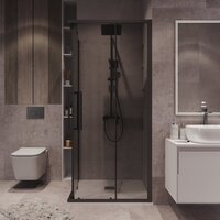 Grossman Cosmo 90x90x195 300.K33.02.9090.21.10 (черный матовый/тонированное стекло) Image #8