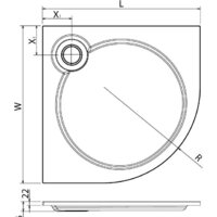 Cezares 90x90 TRAY-S-R-90-550-56-W (белый) Image #2