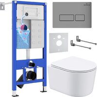 Roxen Simple Compact в комплекте с инсталляцией StounFix Dual Fresh 6 в 1 943570 (кнопка: хром матовый) Image #1