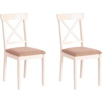 TetChair Golfi 2 (2шт, дерево гевея/Ivory White/коричневый/золотой)