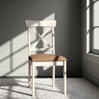 TetChair Golfi 2 (2шт, дерево гевея/Ivory White/коричневый/золотой) Image #18