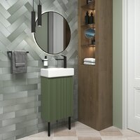 Wellsee Тумба под умывальник 3 в 1 WC Area 221805005 (тумба/матовый зеленый, раковина/глянцевый белый, ножки/матовый черный) Image #7