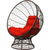 M-Group Кокос на подставке 11590206 (коричневый ротанг/красная подушка)