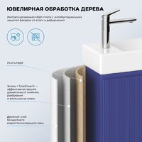 Wellsee Тумба под умывальник 3 в 1 WC Area 221804005 (тумба/матовый синий, раковина/глянцевый белый, ножки/матовый черный) Image #5